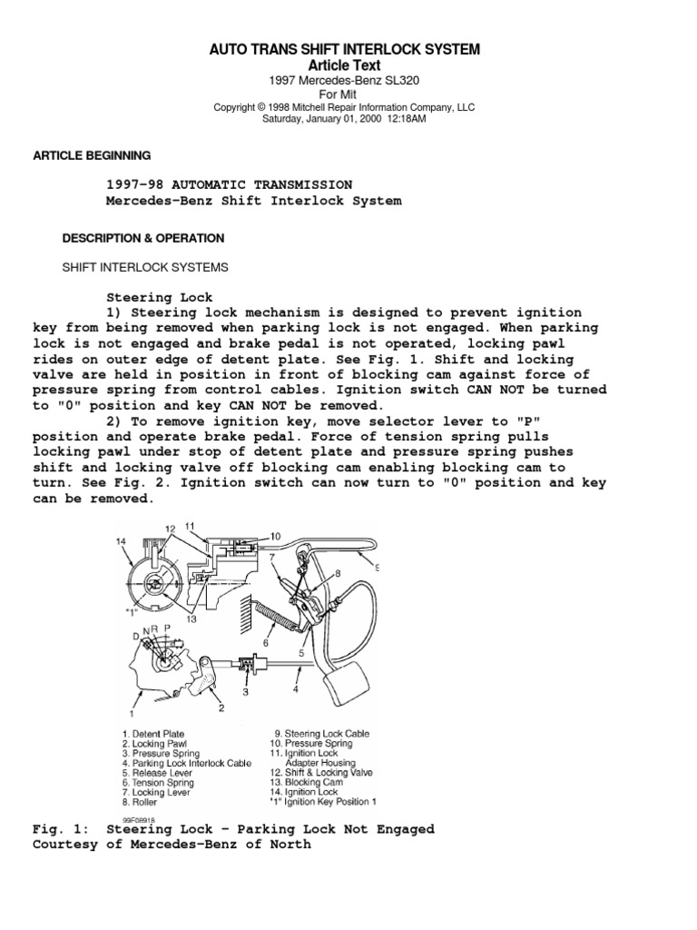 6 Shifter Interlock System in 90's TransmissionsService PDF