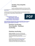 Database Marketing: Encyclopedia - Database Marketing: Including