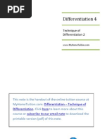 Download SPM Form 4 Add Maths Revision Note - Differentiation 4 by MyHomeTuitioncom SN36251590 doc pdf