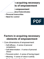 Factors in Acquiring Necessary Elements of Empowerment