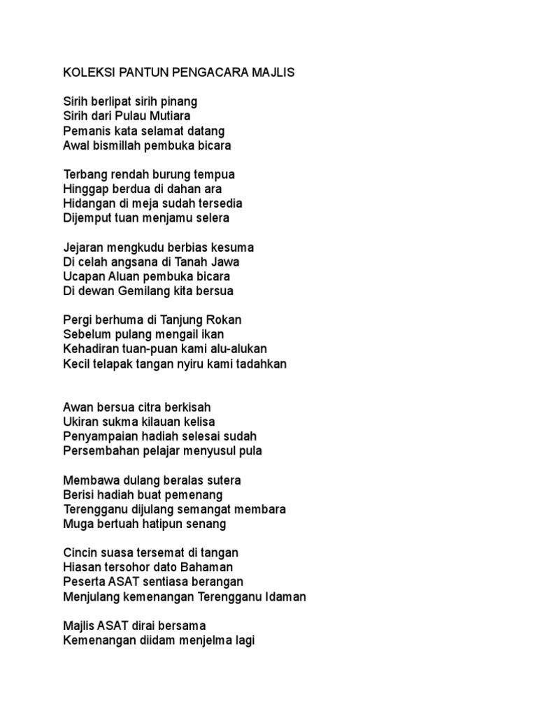 Koleksi Pantun Pengacara Majlis  PDF