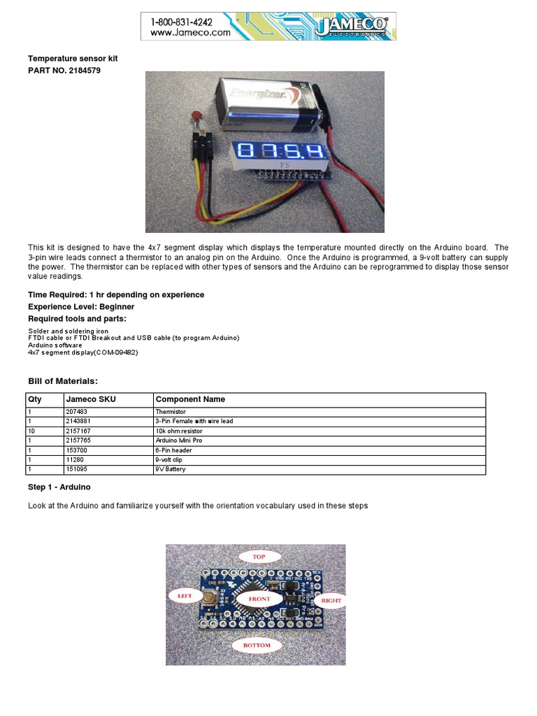 Kit Instructions | PDF | Arduino | Electrical Connector