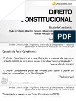 Poder Constituinte Originário, Derivado e Decorrente - Reforma (Emendas e Revisão) e Mutação Da Constituição - Parte 1