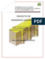 Diseño y Calculo de Las Instalaciones de Agua Potable y Agua Servidas en Una Edificacion de 5 Pisos Altos, PB y Terraza