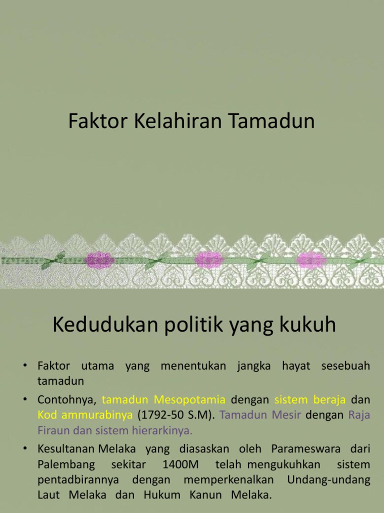 Faktor Kelahiran Tamadun Pdf