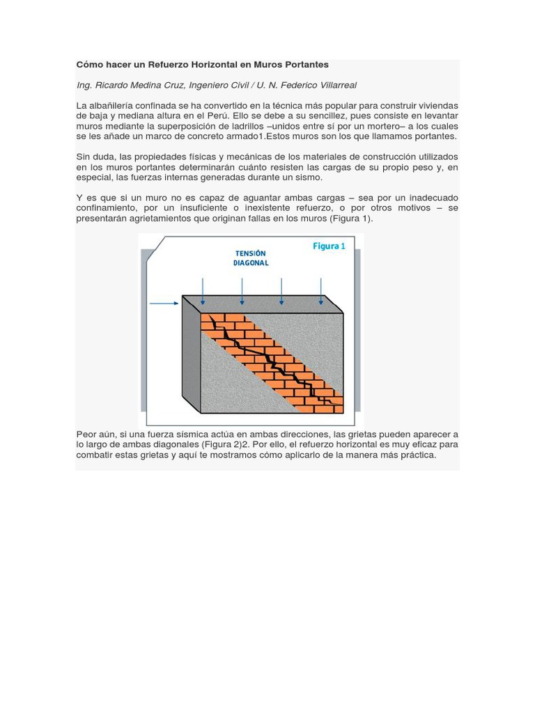 Cómo Hacer Un Refuerzo Horizontal en Muros Portantes | PDF | Science ...