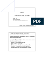 Usach Proyectos 2015-1 Clase 03x Referencias (La Primera Revision Bibliografica)