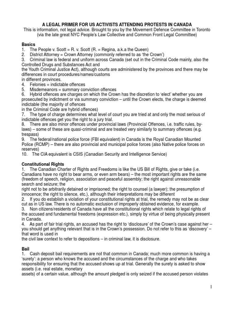 Law Primer For USians | PDF | Bail | Law Enforcement