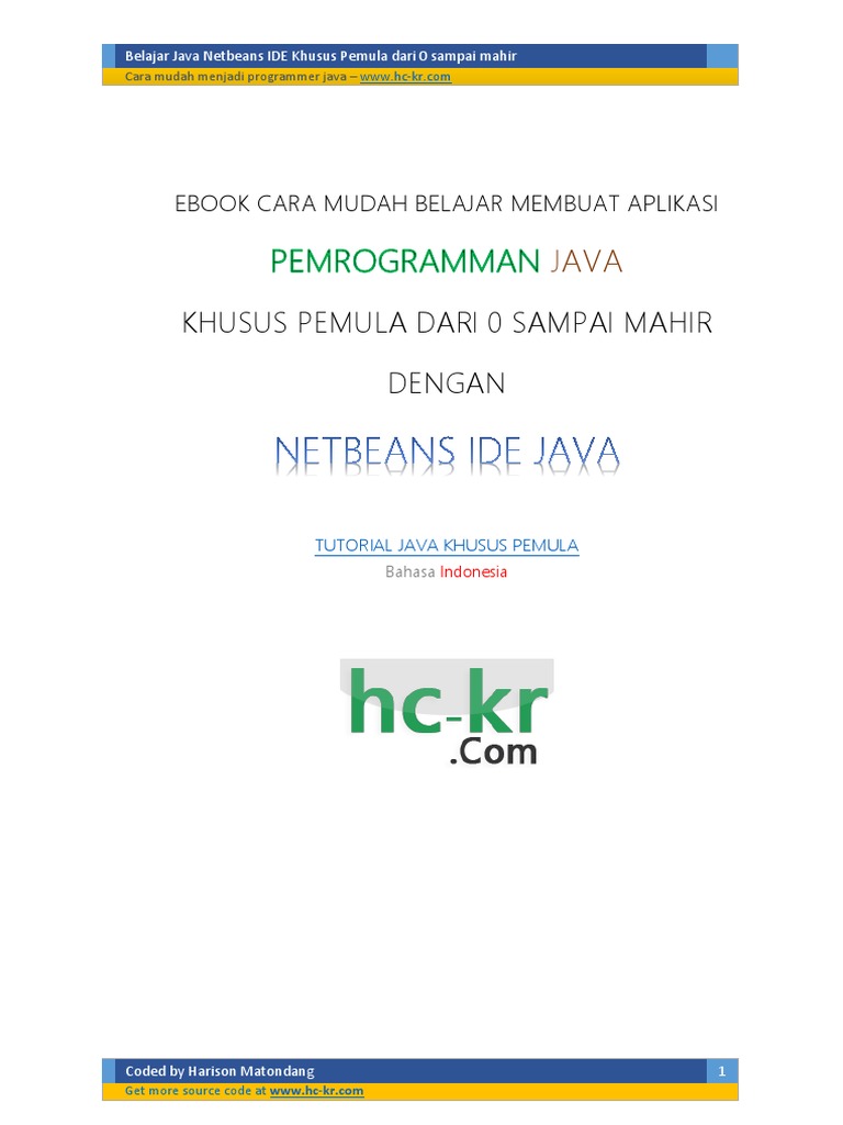 Belajar Java dengan NetBeans untuk Pemula | PDF | Komputer