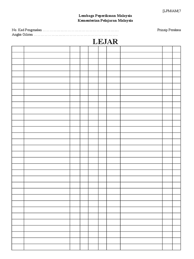 Buku Lejar Prinsip Akaun Pdf