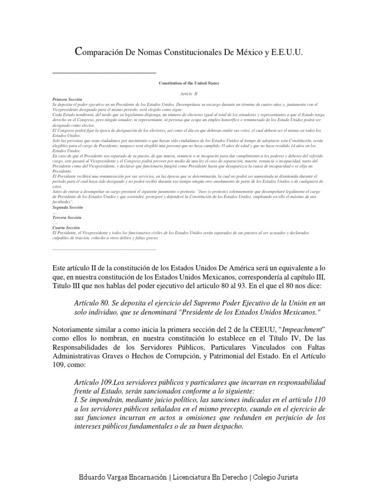 Articulo 2 de la constitucion de los estados unidos | Presidentes de ...
