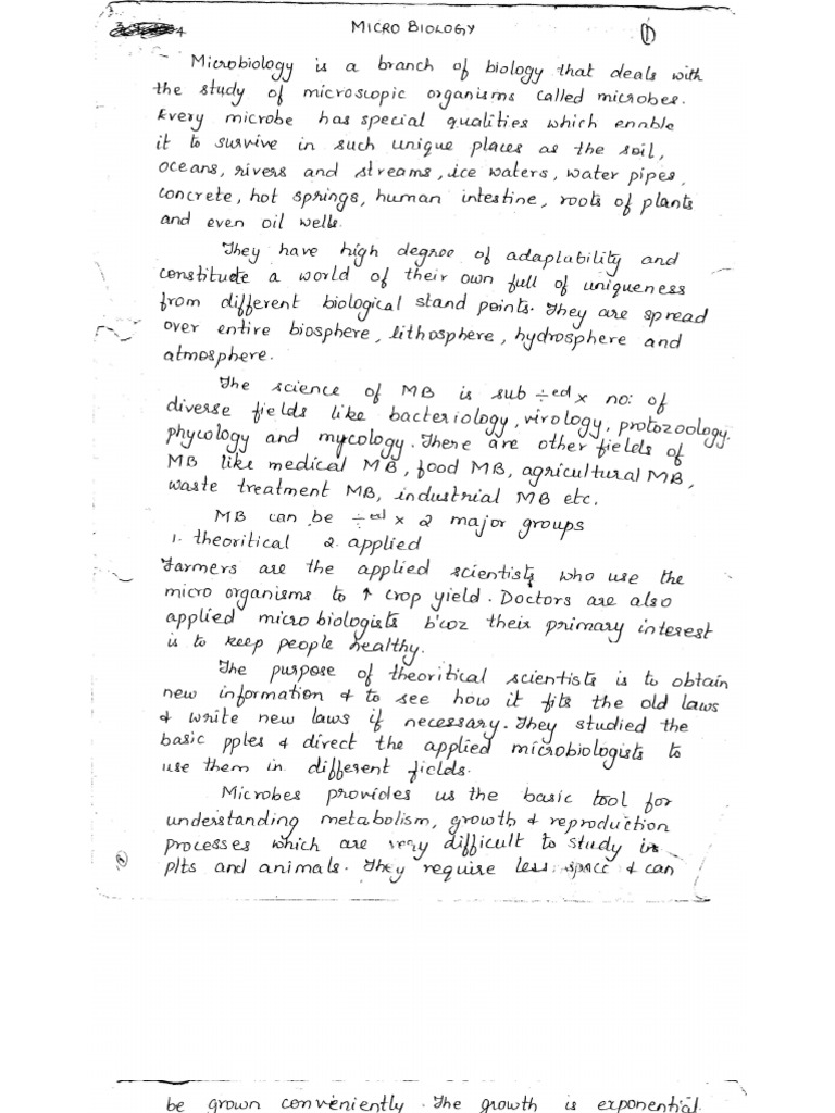 Microbiology Unit 1 Study Notes | PDF