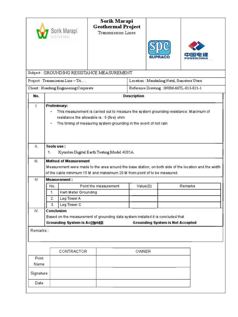 Sorik Marapi Geothermal Project: Transmission Lines | PDF