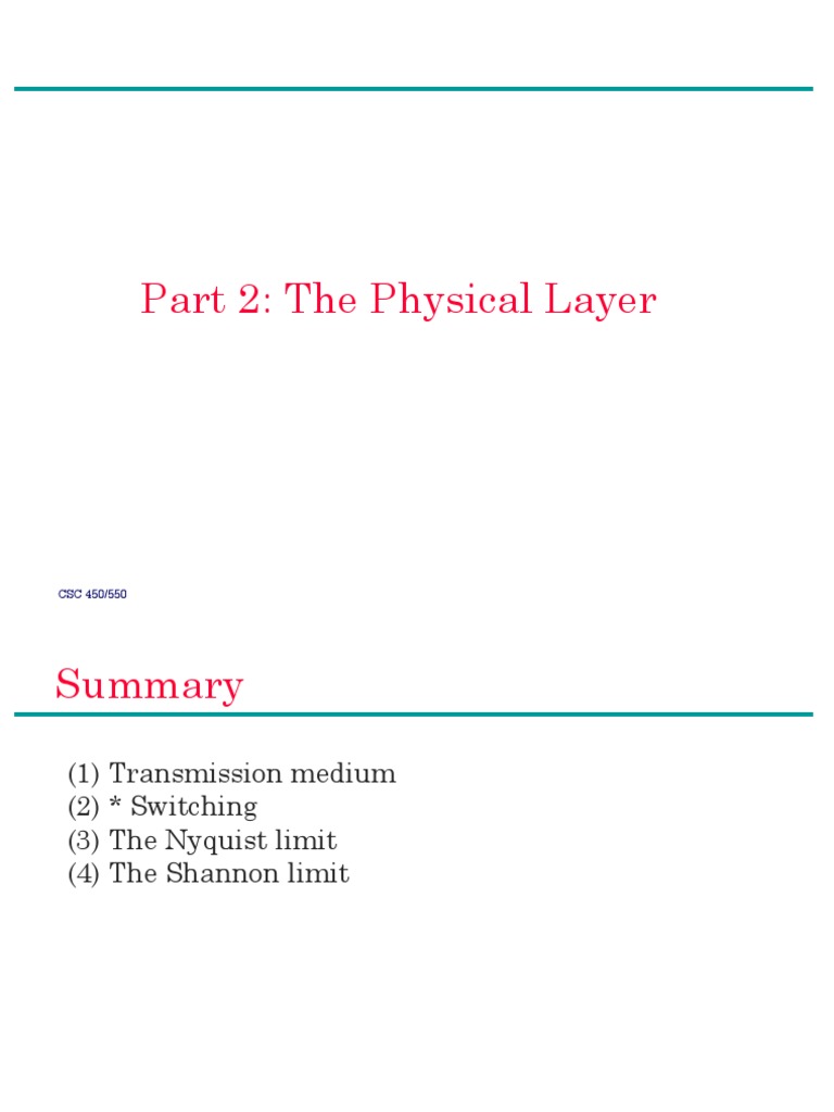 Part 2: The Physical Layer | PDF