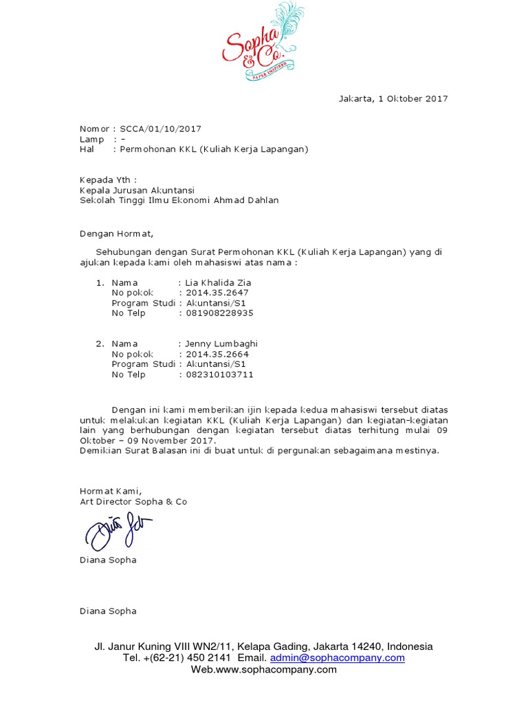Contoh Surat Balasan Dari Perusahaan Untuk Kampus Nusagates