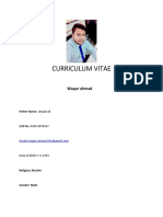 Curriculum Vitae: Waqar Ahmad