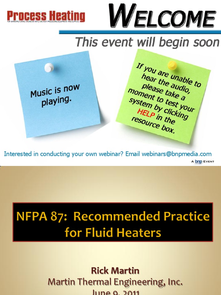 NFPA 87 RP For Fluid Heaters (Presentation) PDF PDF Hvac Pump