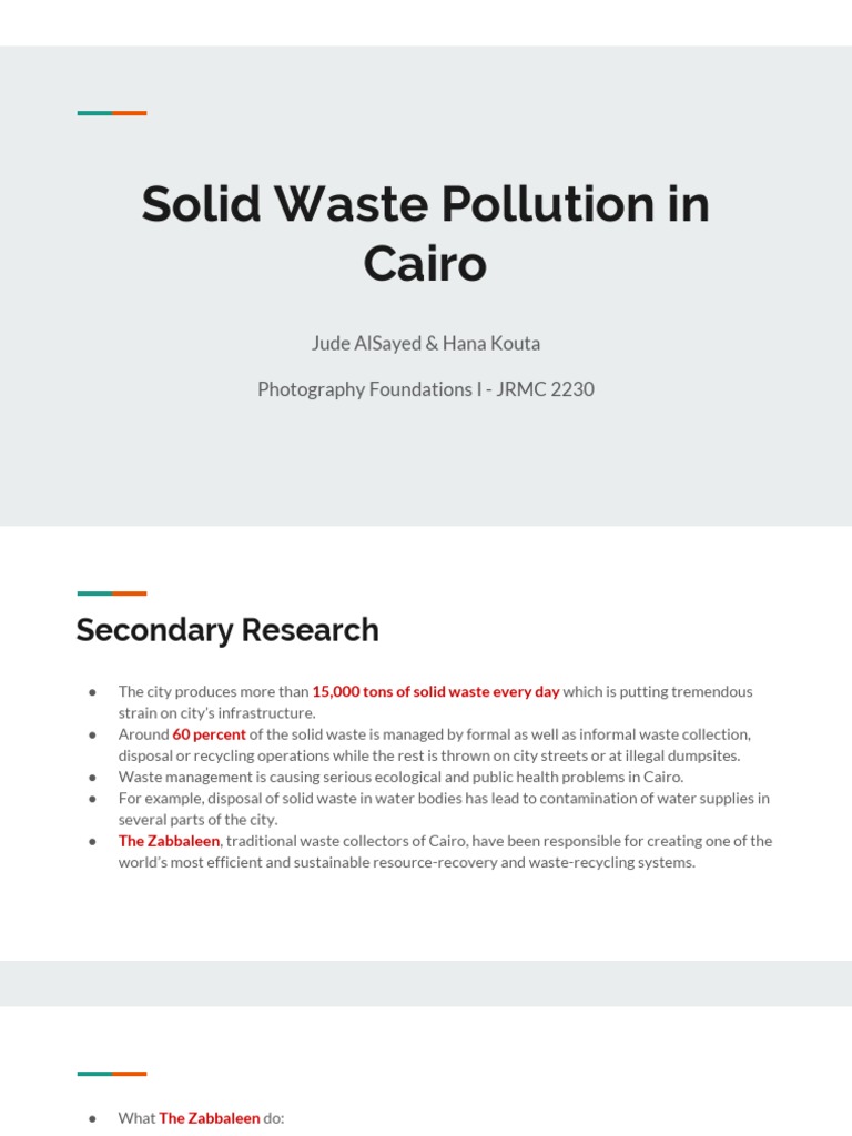 Solid Waste Pollution in Cairo | PDF | Waste Management | Municipal ...