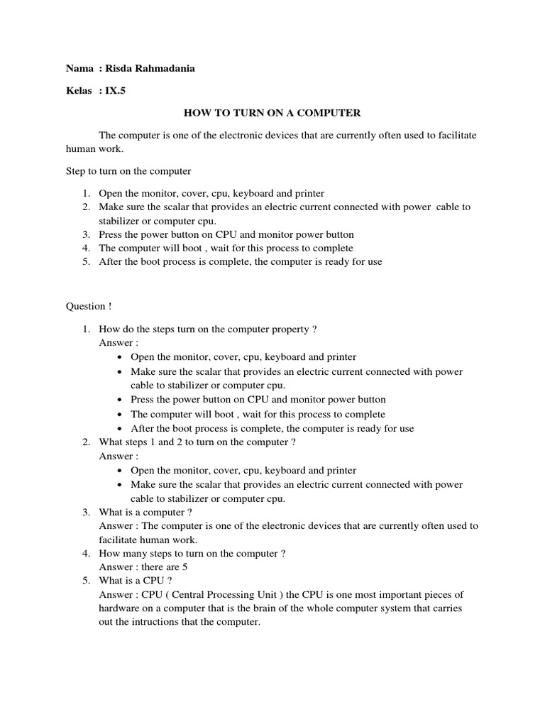 Computer & TV Operation Guide | PDF | Computers