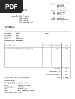 Sample Invoice Template Word for Freelancers