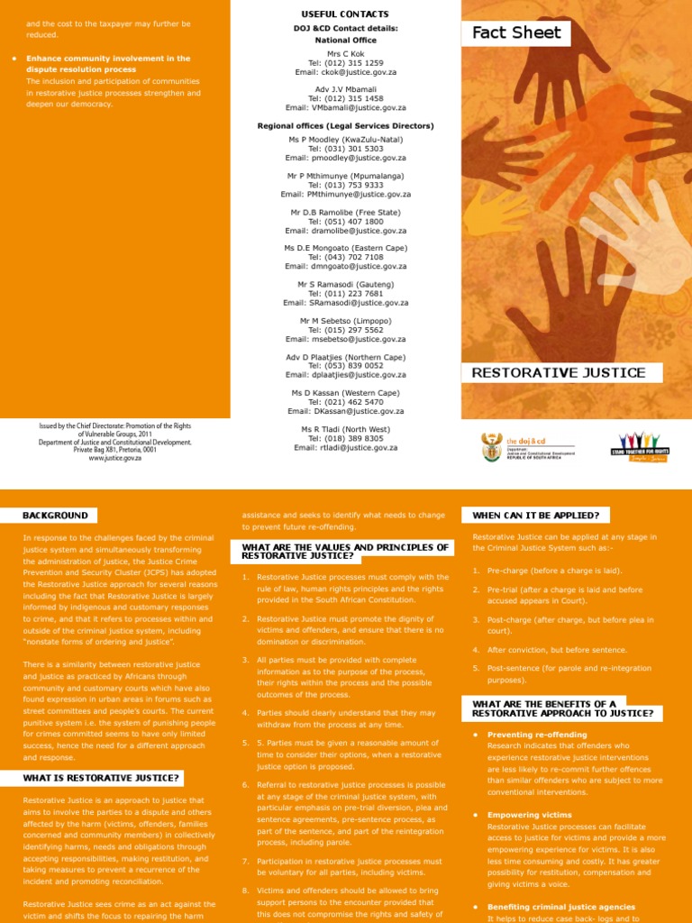 restorative justice fact sheet restorative justice