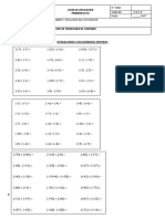 Ficha Operaciones Con Números Enteros