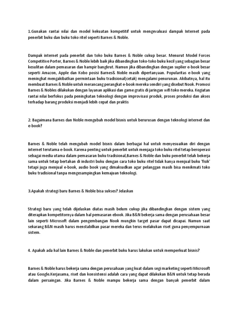 Soal Analisis Studi Kasus