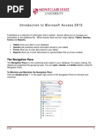 Introduction To Microsoft Access 2010: The Navigation Pane