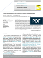 Comparing Conventional and Organic Citrus Grower Efficiency in Spain