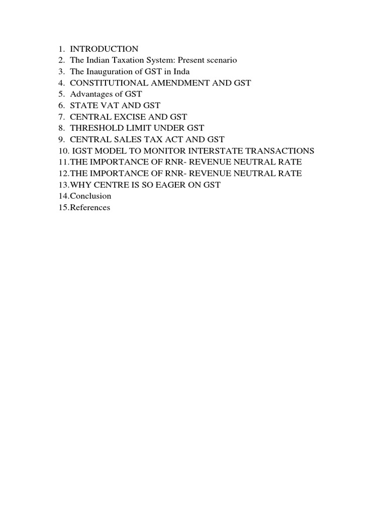 Overview of India's GST Implementation | PDF