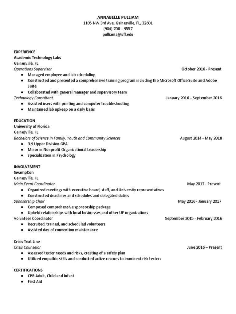 Annabelle Pulliam Resume 1 PDF