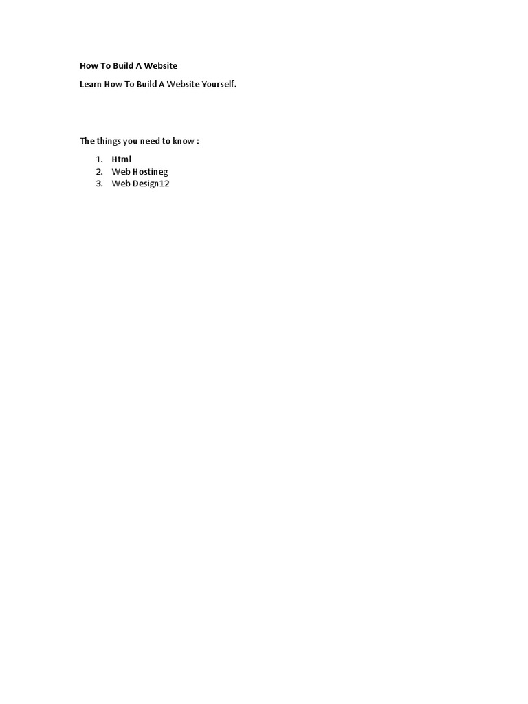 Build Your Own Website Guide | PDF
