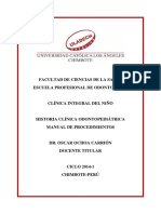 Historia Clínica Odontopediátrica-Manual de Procedimientos PDF