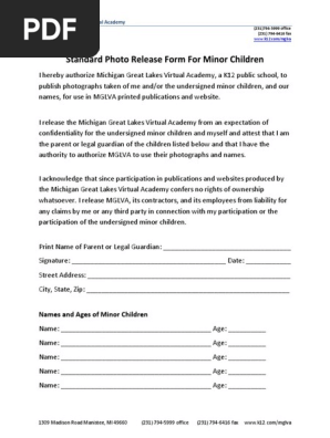 photo release form