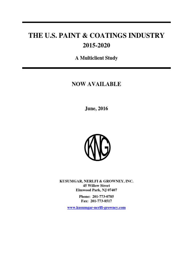 The U.S. Paint & Coatings Industry PDF Epoxy Paint