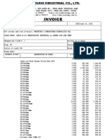 Yee Young Industrial Co invoice for chrome plated rods