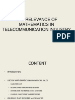 Relevance of Mathematics in Telecommunication Industry