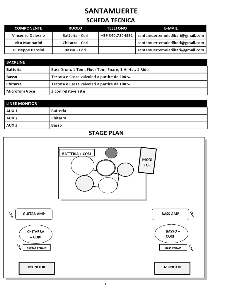 Rider Tecnico Stage Plan | PDF