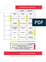 Calendario de Contenidos Tareas Gestion Facebook