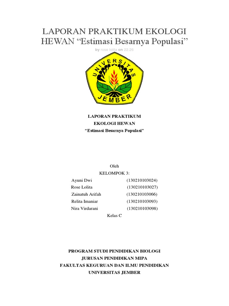 Contoh Laporan Praktikum Simulasi Estimasi Populasi