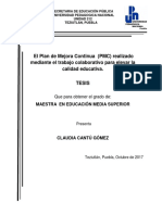 El Plan de Mejora Continua PMC Realizado Mediante El Trabajo Colaborativo para Elevar La Calidad Eduativa