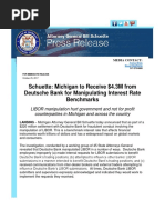 Schuette Michigan to Receive $4.3M from Deutsche Bank for Manipulating Interest Rate Benchmarks