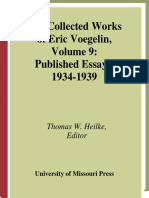 Eric Voegelin Published Essays 1934 1939