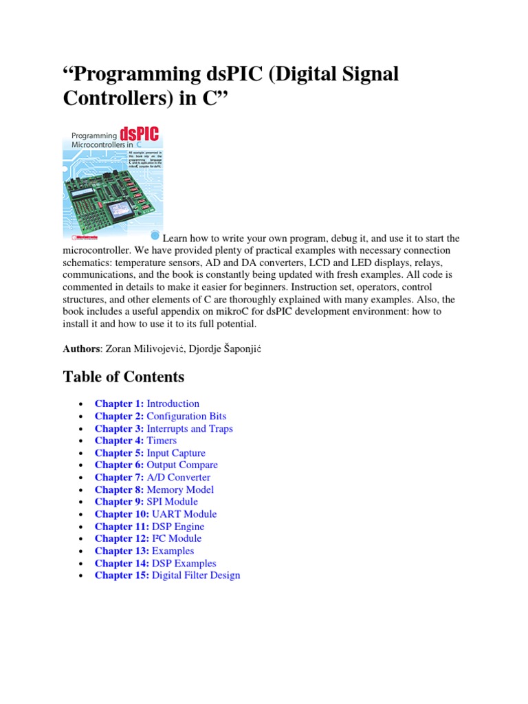 Programming DsPIC Digital Signal Controllers in C | PDF