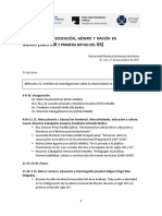 Programa Jornadas Sobre Educación, Género y Nación UNAM 15-17 Nov 2017