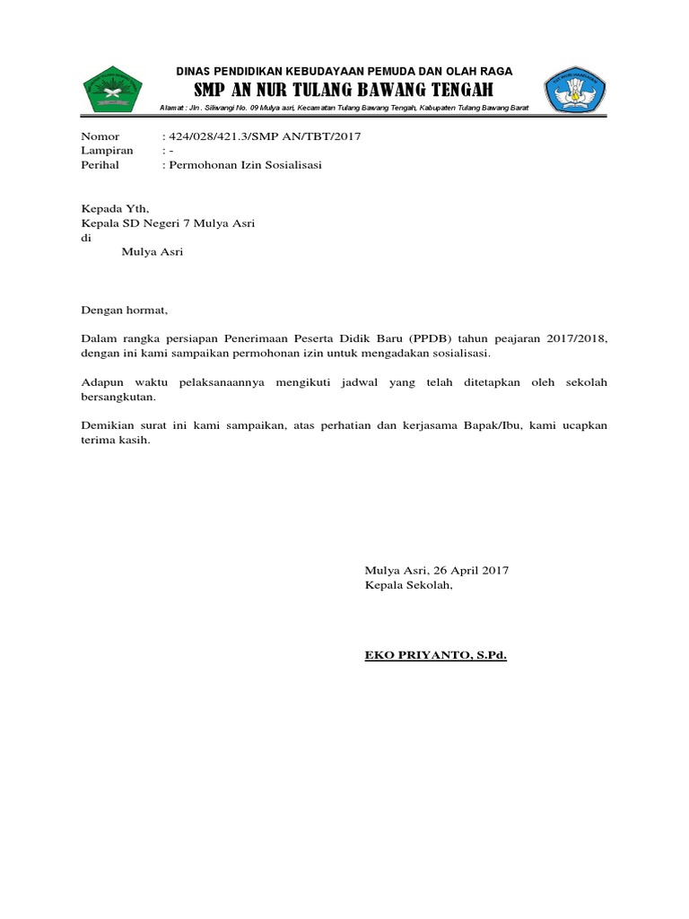 Contoh Surat Permohonan Untuk Promosi