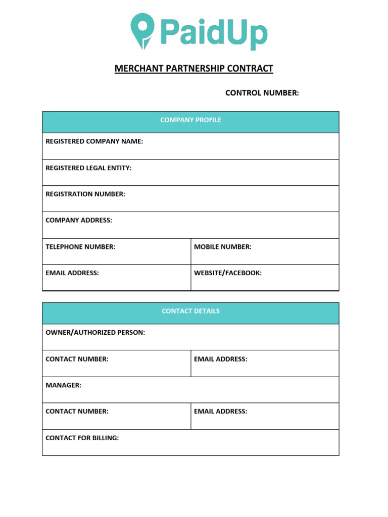 Merchant Partnership Agreement Template | PDF | Partnership ...