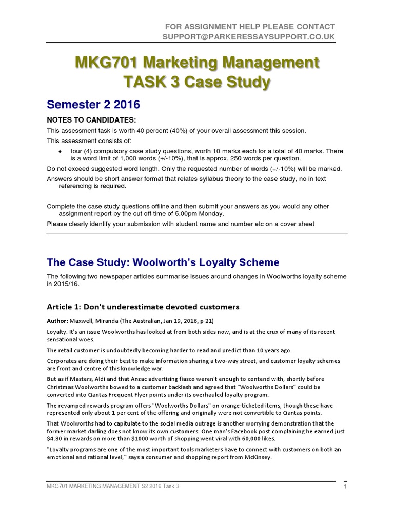 marketing case study questions and answers pdf