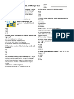 Mean, Median, Mode, and Range Quiz: Name: Date: Class