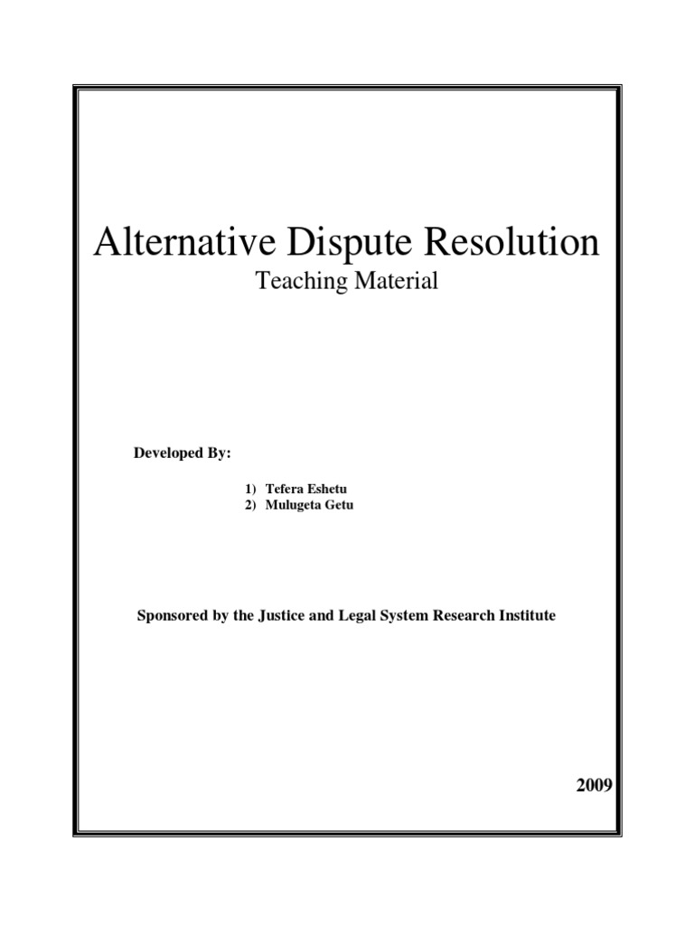 Overview of Alternative Dispute Resolution | PDF | Alternative Dispute ...